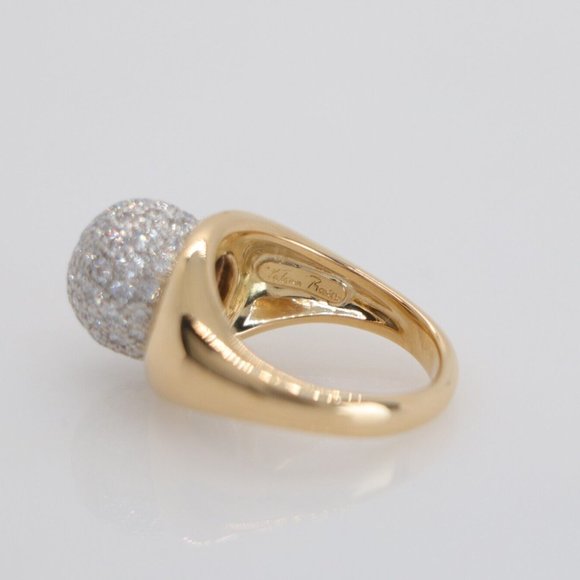 19006 Vintage Tiffany & Co. 18k Paloma Picasso Platinum Pave Diamond Ball Ring - Picture 6 of 6